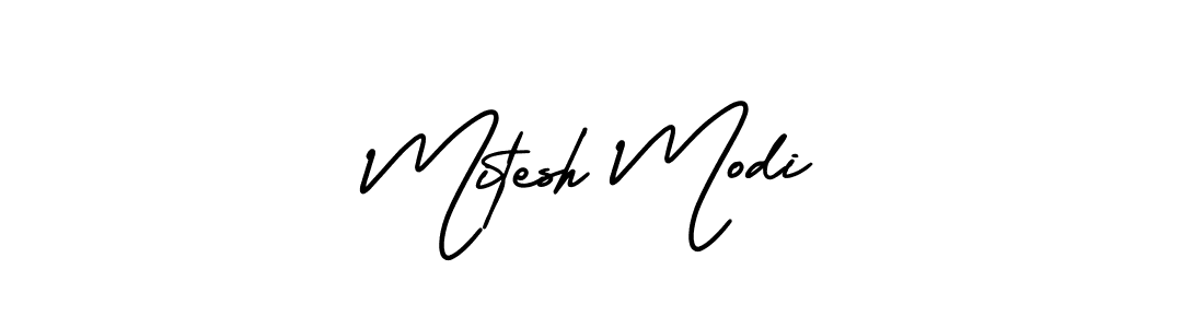 How to make Mitesh Modi name signature. Use AmerikaSignatureDemo-Regular style for creating short signs online. This is the latest handwritten sign. Mitesh Modi signature style 3 images and pictures png