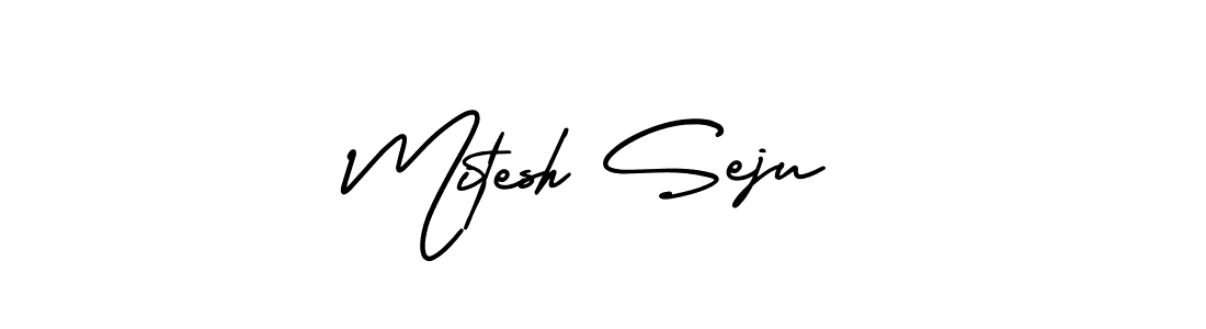 Similarly AmerikaSignatureDemo-Regular is the best handwritten signature design. Signature creator online .You can use it as an online autograph creator for name Mitesh Seju. Mitesh Seju signature style 3 images and pictures png