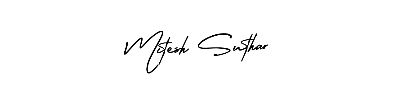 Use a signature maker to create a handwritten signature online. With this signature software, you can design (AmerikaSignatureDemo-Regular) your own signature for name Mitesh Suthar. Mitesh Suthar signature style 3 images and pictures png
