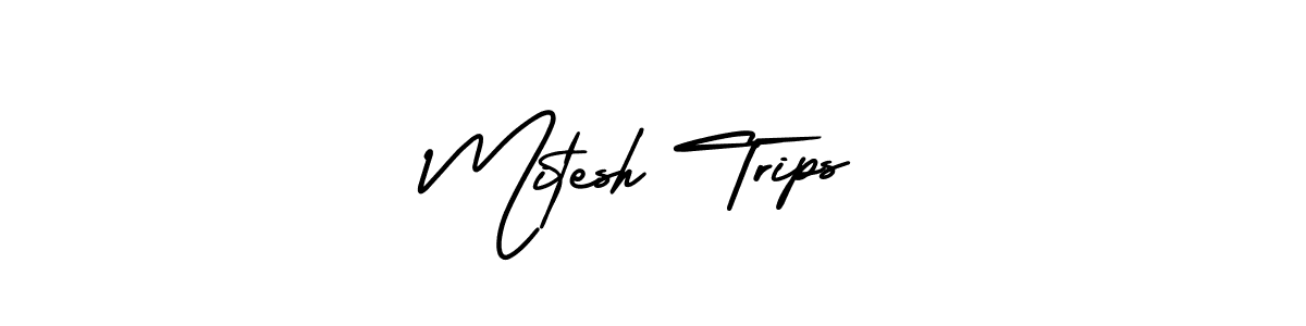 Design your own signature with our free online signature maker. With this signature software, you can create a handwritten (AmerikaSignatureDemo-Regular) signature for name Mitesh Trips. Mitesh Trips signature style 3 images and pictures png