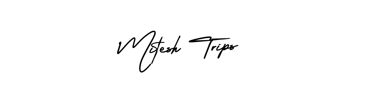 if you are searching for the best signature style for your name Mitesh Trips. so please give up your signature search. here we have designed multiple signature styles  using AmerikaSignatureDemo-Regular. Mitesh Trips signature style 3 images and pictures png