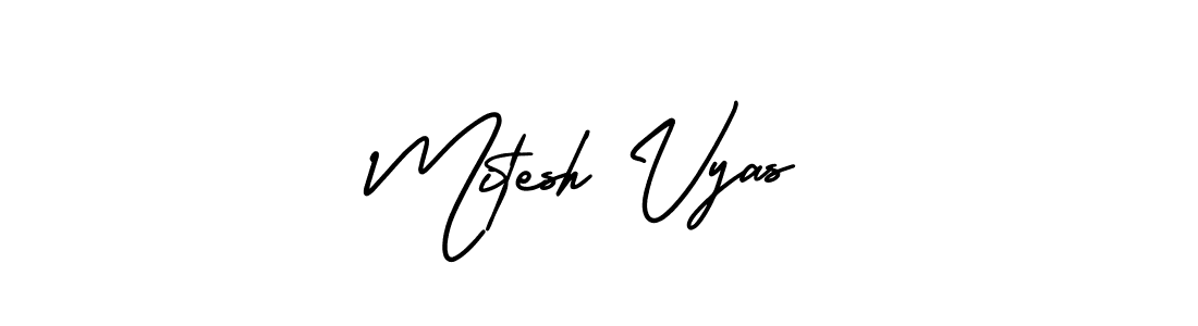 How to make Mitesh Vyas name signature. Use AmerikaSignatureDemo-Regular style for creating short signs online. This is the latest handwritten sign. Mitesh Vyas signature style 3 images and pictures png