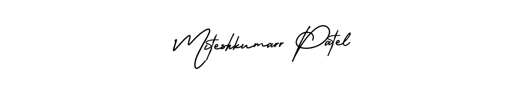Also You can easily find your signature by using the search form. We will create Miteshkumarr Patel name handwritten signature images for you free of cost using AmerikaSignatureDemo-Regular sign style. Miteshkumarr Patel signature style 3 images and pictures png