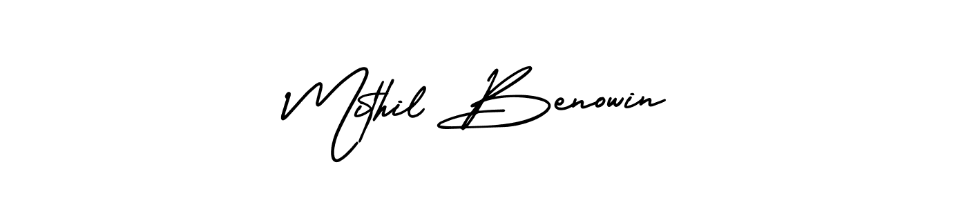 It looks lik you need a new signature style for name Mithil Benowin. Design unique handwritten (AmerikaSignatureDemo-Regular) signature with our free signature maker in just a few clicks. Mithil Benowin signature style 3 images and pictures png