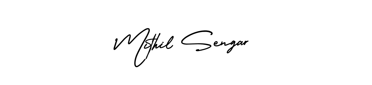 Use a signature maker to create a handwritten signature online. With this signature software, you can design (AmerikaSignatureDemo-Regular) your own signature for name Mithil Sengar. Mithil Sengar signature style 3 images and pictures png