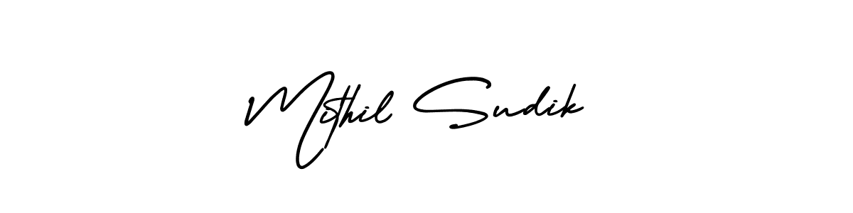 It looks lik you need a new signature style for name Mithil Sudik. Design unique handwritten (AmerikaSignatureDemo-Regular) signature with our free signature maker in just a few clicks. Mithil Sudik signature style 3 images and pictures png