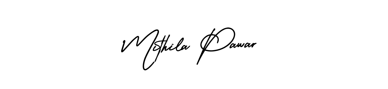 Make a short Mithila Pawar signature style. Manage your documents anywhere anytime using AmerikaSignatureDemo-Regular. Create and add eSignatures, submit forms, share and send files easily. Mithila Pawar signature style 3 images and pictures png