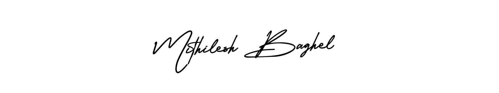 Make a beautiful signature design for name Mithilesh Baghel. With this signature (AmerikaSignatureDemo-Regular) style, you can create a handwritten signature for free. Mithilesh Baghel signature style 3 images and pictures png