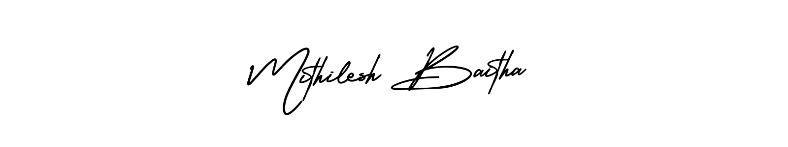 Check out images of Autograph of Mithilesh Baitha name. Actor Mithilesh Baitha Signature Style. AmerikaSignatureDemo-Regular is a professional sign style online. Mithilesh Baitha signature style 3 images and pictures png