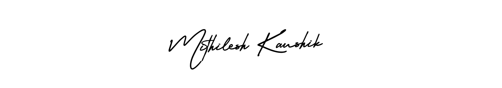 How to make Mithilesh Kaushik signature? AmerikaSignatureDemo-Regular is a professional autograph style. Create handwritten signature for Mithilesh Kaushik name. Mithilesh Kaushik signature style 3 images and pictures png