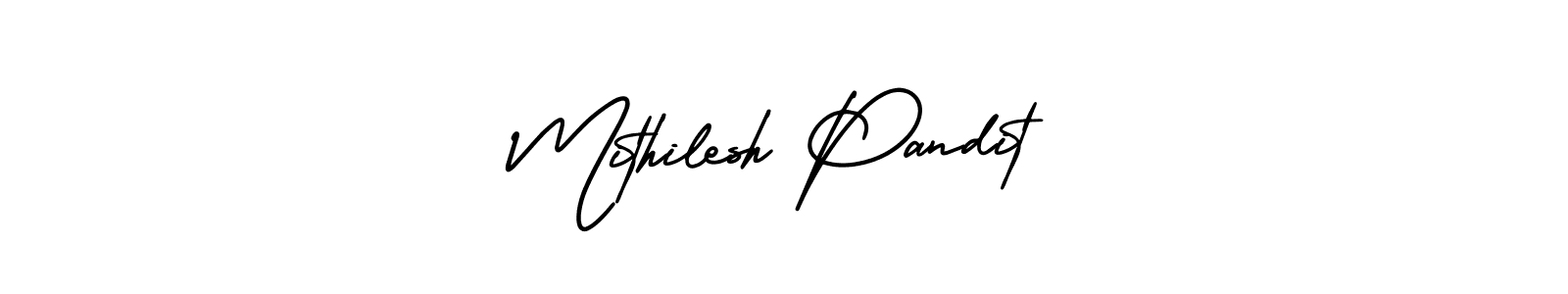 Make a short Mithilesh Pandit signature style. Manage your documents anywhere anytime using AmerikaSignatureDemo-Regular. Create and add eSignatures, submit forms, share and send files easily. Mithilesh Pandit signature style 3 images and pictures png