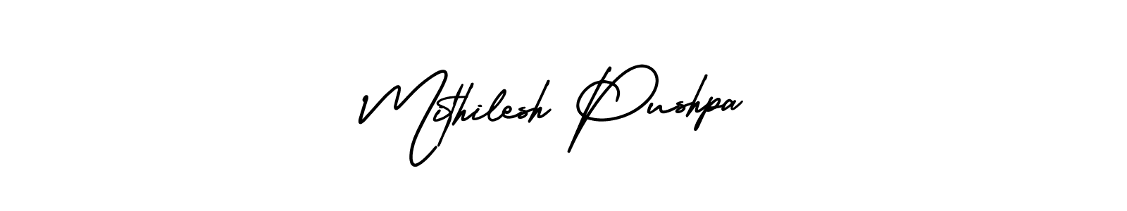 Use a signature maker to create a handwritten signature online. With this signature software, you can design (AmerikaSignatureDemo-Regular) your own signature for name Mithilesh Pushpa. Mithilesh Pushpa signature style 3 images and pictures png