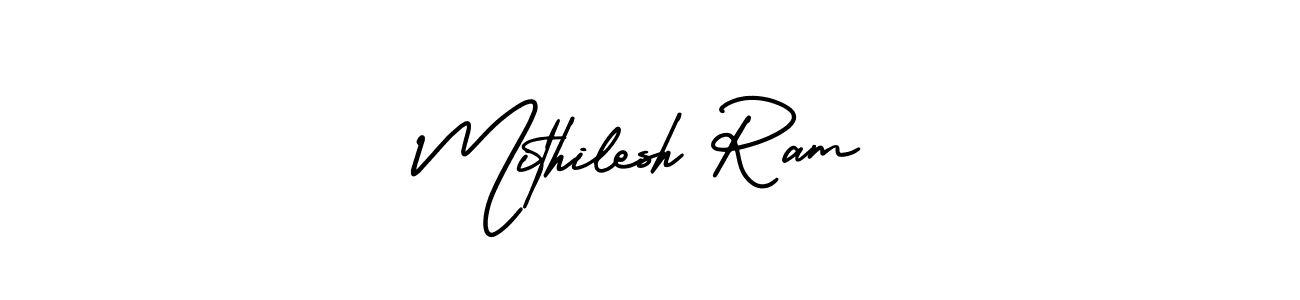 Design your own signature with our free online signature maker. With this signature software, you can create a handwritten (AmerikaSignatureDemo-Regular) signature for name Mithilesh Ram. Mithilesh Ram signature style 3 images and pictures png