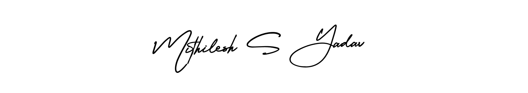 Make a beautiful signature design for name Mithilesh S Yadav. With this signature (AmerikaSignatureDemo-Regular) style, you can create a handwritten signature for free. Mithilesh S Yadav signature style 3 images and pictures png