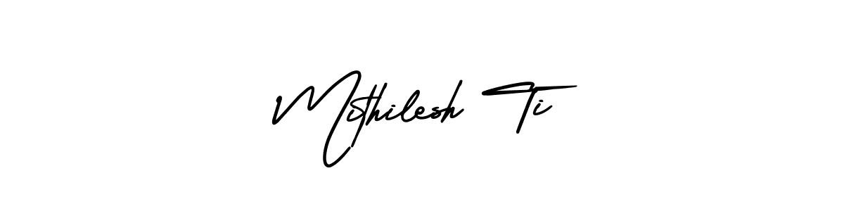 Create a beautiful signature design for name Mithilesh Ti. With this signature (AmerikaSignatureDemo-Regular) fonts, you can make a handwritten signature for free. Mithilesh Ti signature style 3 images and pictures png