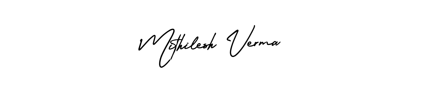 Mithilesh Verma stylish signature style. Best Handwritten Sign (AmerikaSignatureDemo-Regular) for my name. Handwritten Signature Collection Ideas for my name Mithilesh Verma. Mithilesh Verma signature style 3 images and pictures png