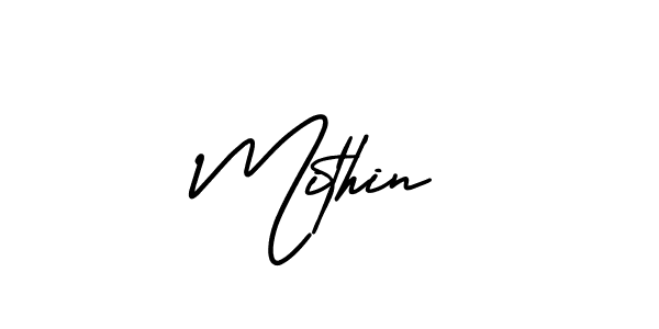 Design your own signature with our free online signature maker. With this signature software, you can create a handwritten (AmerikaSignatureDemo-Regular) signature for name Mithin. Mithin signature style 3 images and pictures png