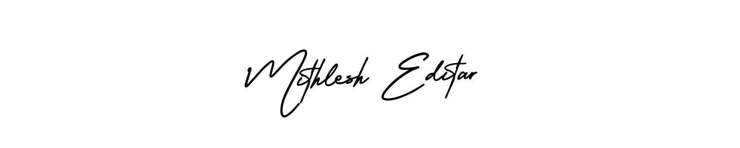 Use a signature maker to create a handwritten signature online. With this signature software, you can design (AmerikaSignatureDemo-Regular) your own signature for name Mithlesh Editar. Mithlesh Editar signature style 3 images and pictures png