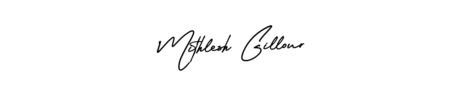AmerikaSignatureDemo-Regular is a professional signature style that is perfect for those who want to add a touch of class to their signature. It is also a great choice for those who want to make their signature more unique. Get Mithlesh Gillour name to fancy signature for free. Mithlesh Gillour signature style 3 images and pictures png