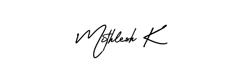 Create a beautiful signature design for name Mithlesh K. With this signature (AmerikaSignatureDemo-Regular) fonts, you can make a handwritten signature for free. Mithlesh K signature style 3 images and pictures png