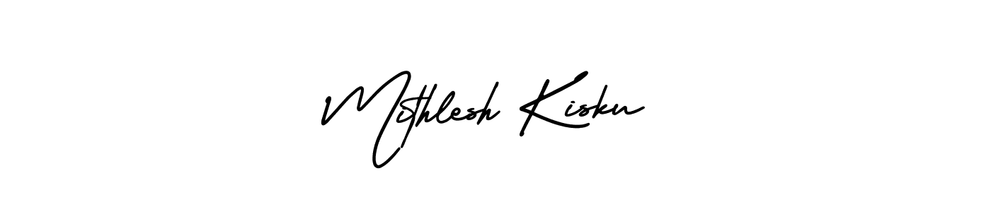 This is the best signature style for the Mithlesh Kisku name. Also you like these signature font (AmerikaSignatureDemo-Regular). Mix name signature. Mithlesh Kisku signature style 3 images and pictures png