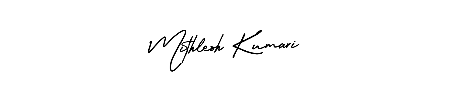 Design your own signature with our free online signature maker. With this signature software, you can create a handwritten (AmerikaSignatureDemo-Regular) signature for name Mithlesh Kumari. Mithlesh Kumari signature style 3 images and pictures png