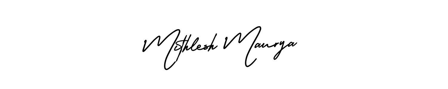 How to make Mithlesh Maurya signature? AmerikaSignatureDemo-Regular is a professional autograph style. Create handwritten signature for Mithlesh Maurya name. Mithlesh Maurya signature style 3 images and pictures png