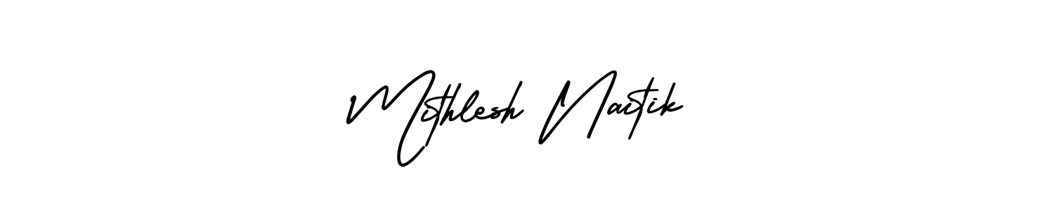 Mithlesh Naitik stylish signature style. Best Handwritten Sign (AmerikaSignatureDemo-Regular) for my name. Handwritten Signature Collection Ideas for my name Mithlesh Naitik. Mithlesh Naitik signature style 3 images and pictures png