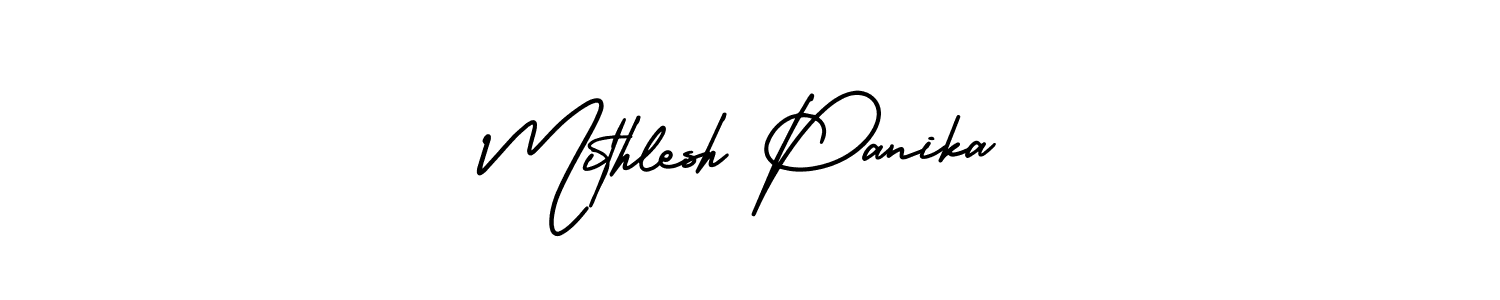 Mithlesh Panika stylish signature style. Best Handwritten Sign (AmerikaSignatureDemo-Regular) for my name. Handwritten Signature Collection Ideas for my name Mithlesh Panika. Mithlesh Panika signature style 3 images and pictures png