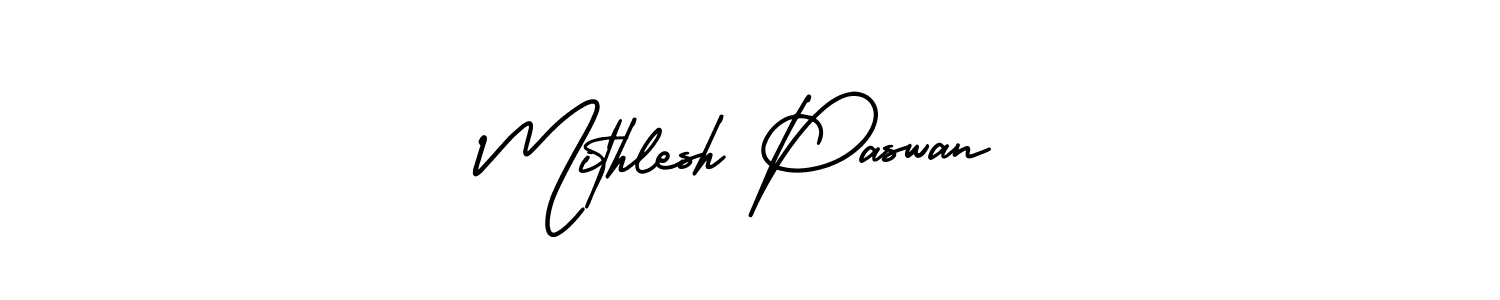 Use a signature maker to create a handwritten signature online. With this signature software, you can design (AmerikaSignatureDemo-Regular) your own signature for name Mithlesh Paswan. Mithlesh Paswan signature style 3 images and pictures png