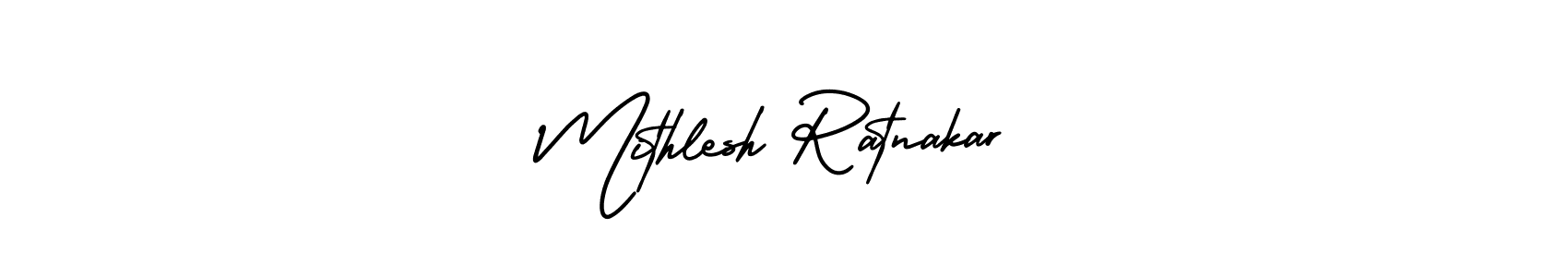 Create a beautiful signature design for name Mithlesh Ratnakar. With this signature (AmerikaSignatureDemo-Regular) fonts, you can make a handwritten signature for free. Mithlesh Ratnakar signature style 3 images and pictures png