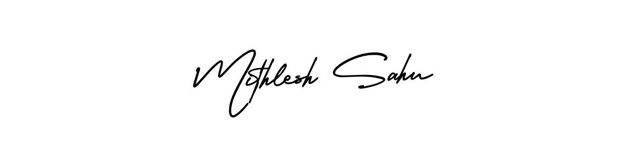 Make a short Mithlesh Sahu signature style. Manage your documents anywhere anytime using AmerikaSignatureDemo-Regular. Create and add eSignatures, submit forms, share and send files easily. Mithlesh Sahu signature style 3 images and pictures png