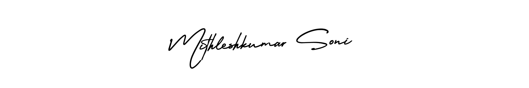 Make a beautiful signature design for name Mithleshkumar Soni. With this signature (AmerikaSignatureDemo-Regular) style, you can create a handwritten signature for free. Mithleshkumar Soni signature style 3 images and pictures png