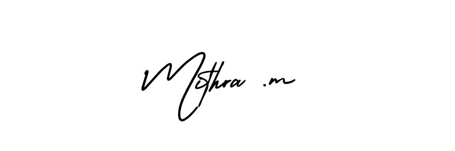 Mithra .m stylish signature style. Best Handwritten Sign (AmerikaSignatureDemo-Regular) for my name. Handwritten Signature Collection Ideas for my name Mithra .m. Mithra .m signature style 3 images and pictures png