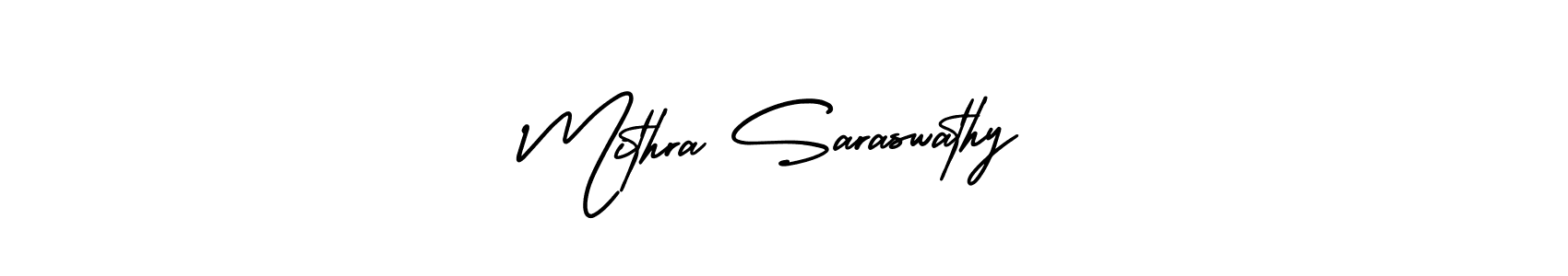 Mithra Saraswathy stylish signature style. Best Handwritten Sign (AmerikaSignatureDemo-Regular) for my name. Handwritten Signature Collection Ideas for my name Mithra Saraswathy. Mithra Saraswathy signature style 3 images and pictures png