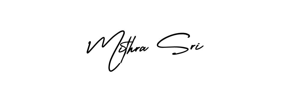 How to make Mithra Sri name signature. Use AmerikaSignatureDemo-Regular style for creating short signs online. This is the latest handwritten sign. Mithra Sri signature style 3 images and pictures png