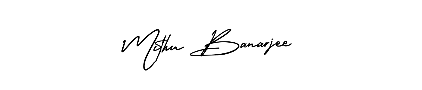 Mithu Banarjee stylish signature style. Best Handwritten Sign (AmerikaSignatureDemo-Regular) for my name. Handwritten Signature Collection Ideas for my name Mithu Banarjee. Mithu Banarjee signature style 3 images and pictures png