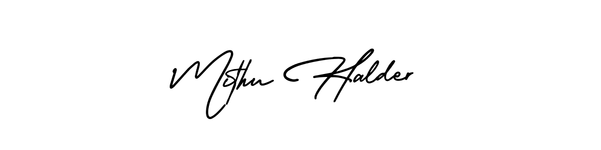 Make a beautiful signature design for name Mithu Halder. With this signature (AmerikaSignatureDemo-Regular) style, you can create a handwritten signature for free. Mithu Halder signature style 3 images and pictures png