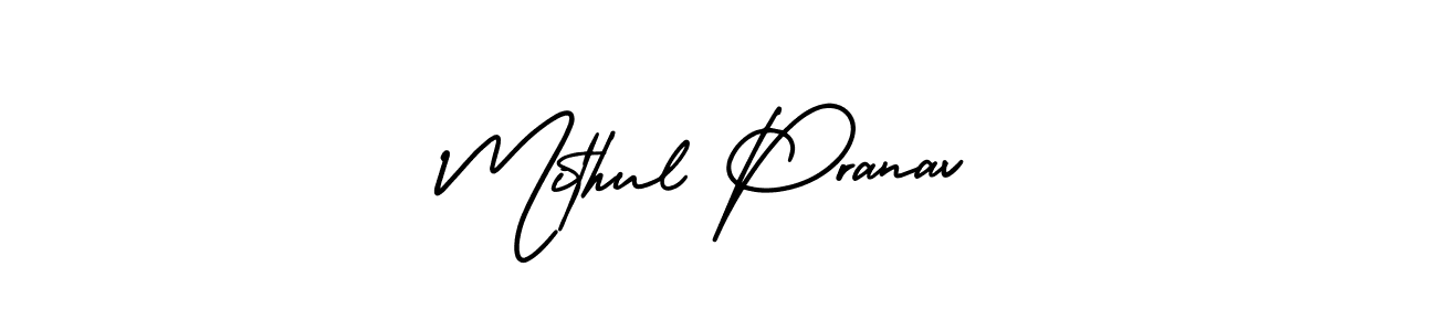 Mithul Pranav stylish signature style. Best Handwritten Sign (AmerikaSignatureDemo-Regular) for my name. Handwritten Signature Collection Ideas for my name Mithul Pranav. Mithul Pranav signature style 3 images and pictures png