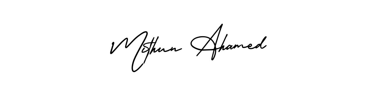 Similarly AmerikaSignatureDemo-Regular is the best handwritten signature design. Signature creator online .You can use it as an online autograph creator for name Mithun Ahamed. Mithun Ahamed signature style 3 images and pictures png