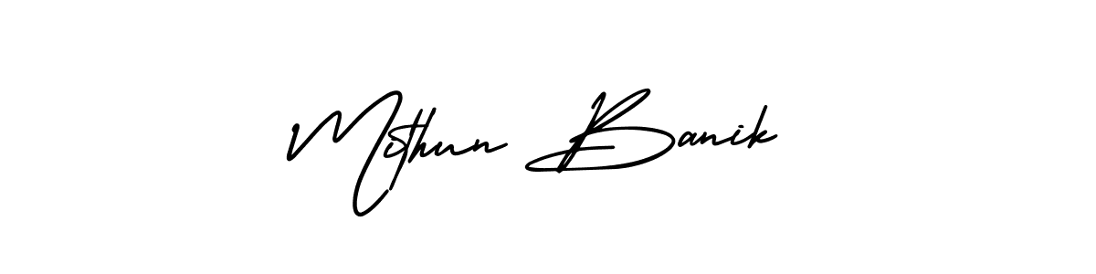 AmerikaSignatureDemo-Regular is a professional signature style that is perfect for those who want to add a touch of class to their signature. It is also a great choice for those who want to make their signature more unique. Get Mithun Banik name to fancy signature for free. Mithun Banik signature style 3 images and pictures png