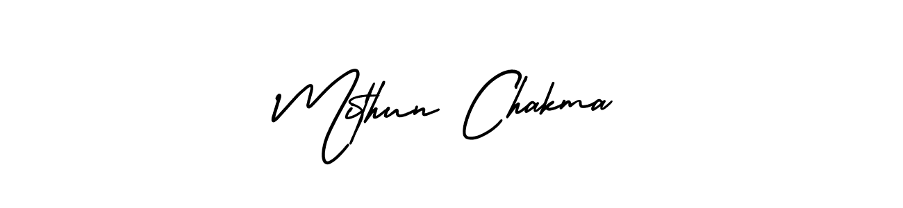 How to make Mithun Chakma name signature. Use AmerikaSignatureDemo-Regular style for creating short signs online. This is the latest handwritten sign. Mithun Chakma signature style 3 images and pictures png