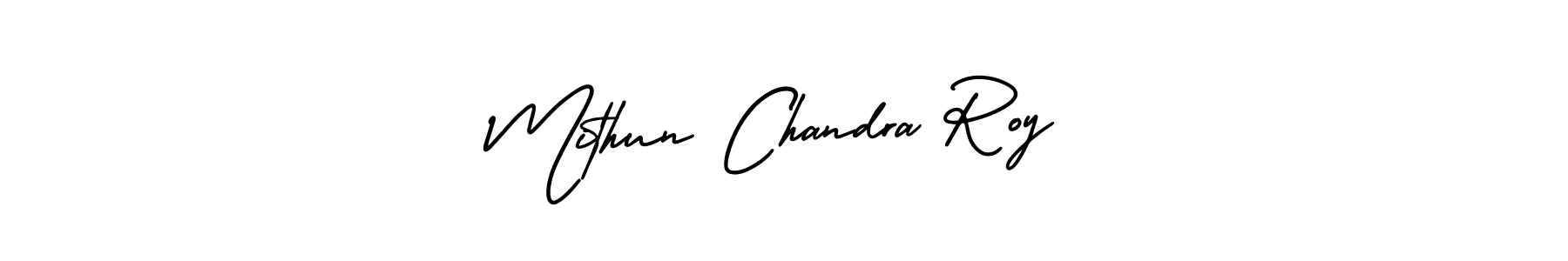 This is the best signature style for the Mithun Chandra Roy name. Also you like these signature font (AmerikaSignatureDemo-Regular). Mix name signature. Mithun Chandra Roy signature style 3 images and pictures png