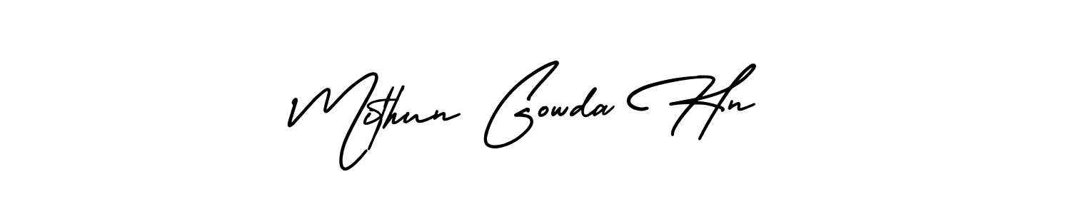 Design your own signature with our free online signature maker. With this signature software, you can create a handwritten (AmerikaSignatureDemo-Regular) signature for name Mithun Gowda Hn. Mithun Gowda Hn signature style 3 images and pictures png