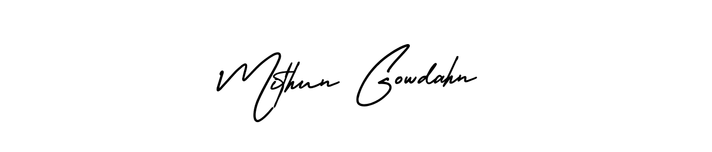 How to make Mithun Gowdahn name signature. Use AmerikaSignatureDemo-Regular style for creating short signs online. This is the latest handwritten sign. Mithun Gowdahn signature style 3 images and pictures png