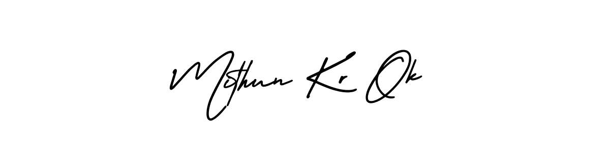 Design your own signature with our free online signature maker. With this signature software, you can create a handwritten (AmerikaSignatureDemo-Regular) signature for name Mithun Kr Ok. Mithun Kr Ok signature style 3 images and pictures png