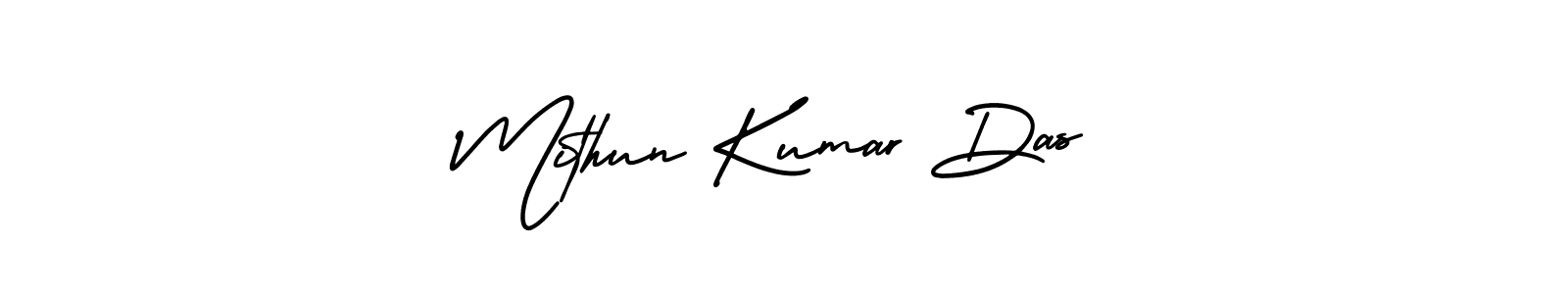 You should practise on your own different ways (AmerikaSignatureDemo-Regular) to write your name (Mithun Kumar Das) in signature. don't let someone else do it for you. Mithun Kumar Das signature style 3 images and pictures png