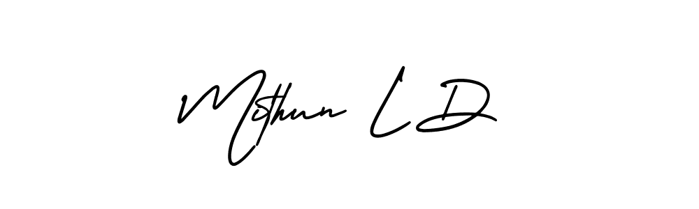 How to make Mithun L D signature? AmerikaSignatureDemo-Regular is a professional autograph style. Create handwritten signature for Mithun L D name. Mithun L D signature style 3 images and pictures png