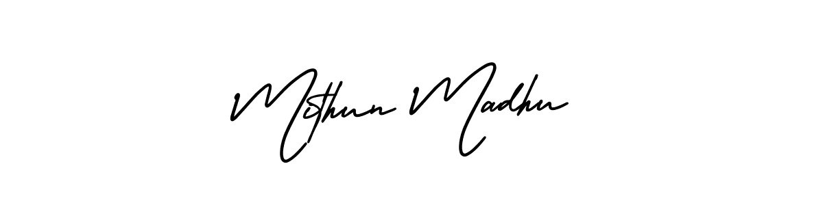 How to Draw Mithun Madhu signature style? AmerikaSignatureDemo-Regular is a latest design signature styles for name Mithun Madhu. Mithun Madhu signature style 3 images and pictures png