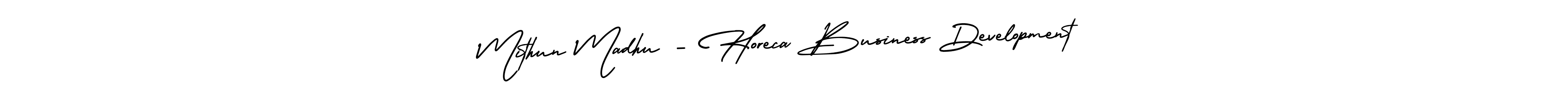 How to make Mithun Madhu - Horeca Business Development signature? AmerikaSignatureDemo-Regular is a professional autograph style. Create handwritten signature for Mithun Madhu - Horeca Business Development name. Mithun Madhu - Horeca Business Development signature style 3 images and pictures png